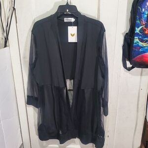 Black Sheer Cardigan Size L